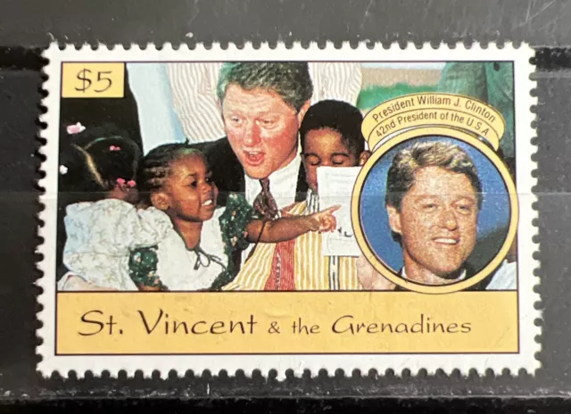 San Vicente 1993 - MNH Scott 1895. Inauguración del presidente Bill Clinton.
