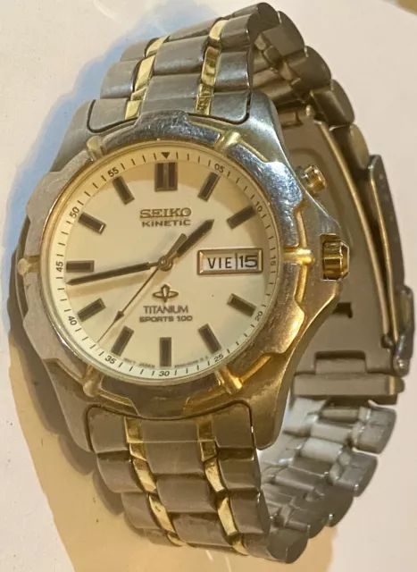 Seiko kinetic titanium sports 100 deals