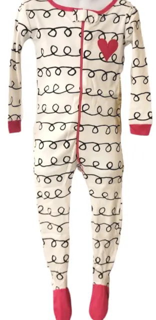 Lamaze Toddler Girls Zip Up Footed Pajamas 3T 100% Organic Cotton