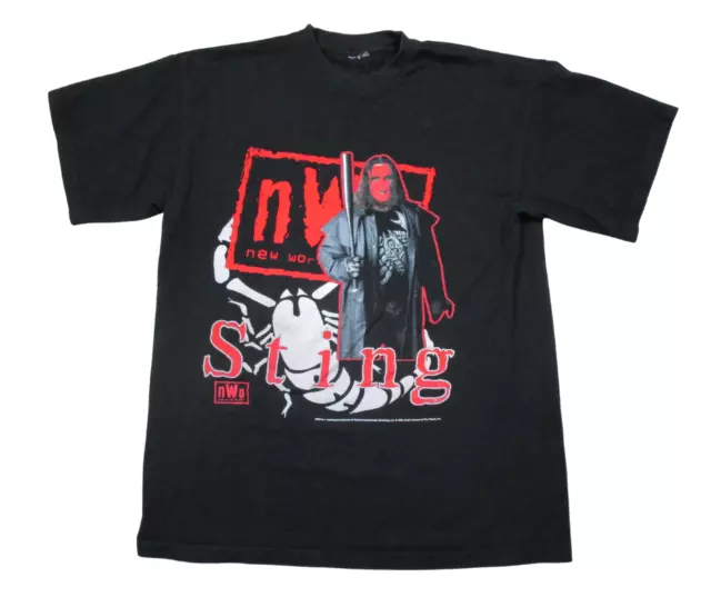 Vintage Sting (L) T-Shirt WWE WWF WCW Wrestling 1990s The Crow NWO Red Face