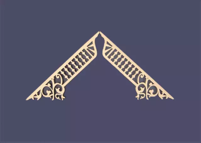 1:12 Scale Dollhouse Miniature Gable Apex Trim 8"