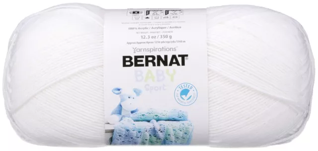 Bernat Baby Sport Big Ball Yarn Solids-Baby White 163121-21005