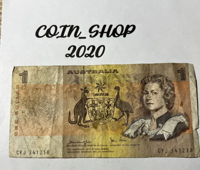 Banknote Australia 🇦🇺 $1.00 1977 Knight/Stone CYJ #52A