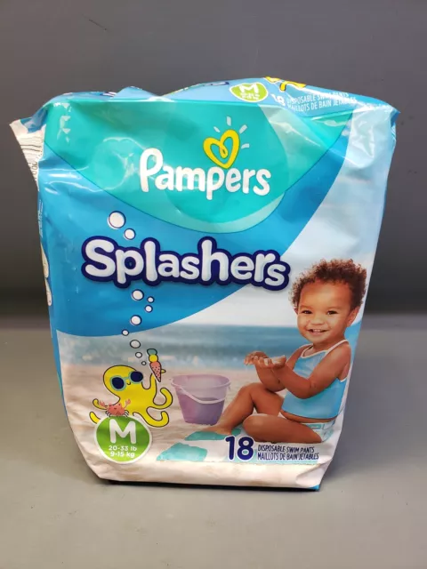 Pampers Splashers Snug Fit Swim Diapers Medium 20 - 33 lbs. 18 Ct.