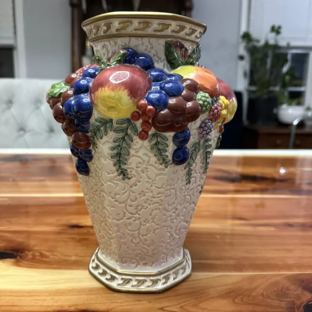 Fitz & Floyd Classics Venezia Collection Harvest Fruit 10” Vase Retired