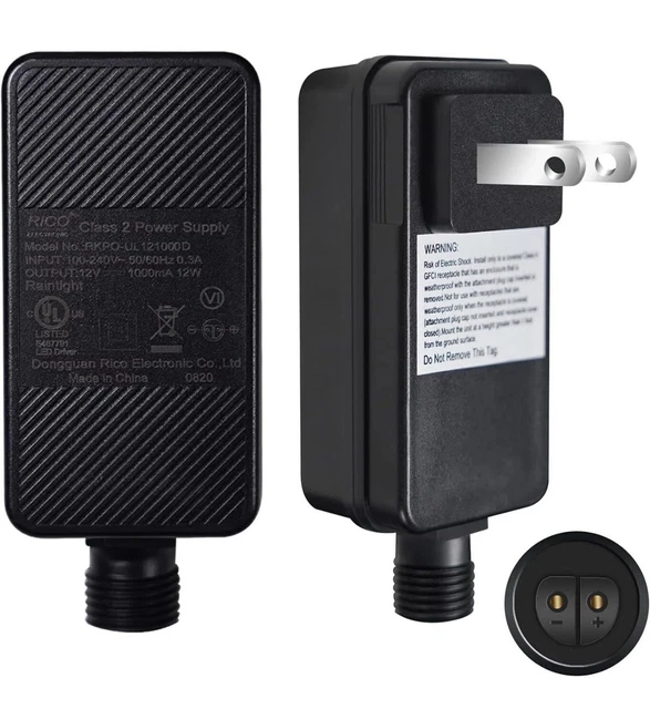 12V 1A Class 2 Power Supply LED Transformer Outdoor Adapter Low Voltage 2 Pin