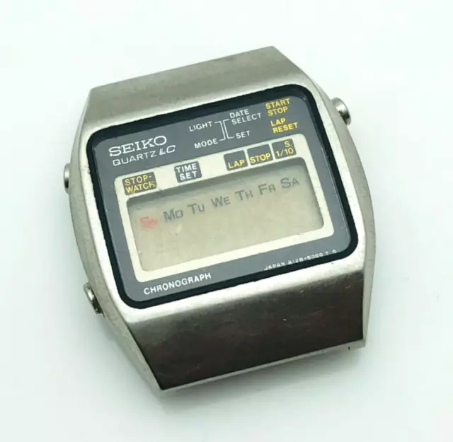 SEIKO QUARTZ LC A128-5000 T JAPAN Chronograph Men Wrist Watch For Parts ...