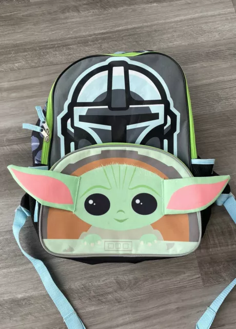 Mandalorian Baby Yoda Backpack Bag Full Size Star Wars The Child Green Black