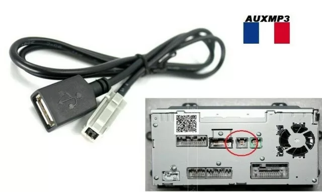 Cable auxiliaire aux adaptateur mp3 USB pour MAZDA SUBARU TOYOTA de france