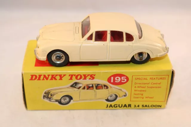 Dinky Toys 195 Jaguar 3.4 Saloon cream very near mint in box all original