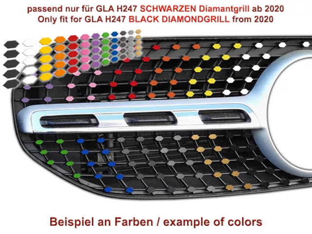 Colorate Adesivo Decalcomania per Mercedes Gla H247 Neri Urbangrill Diamantgrill