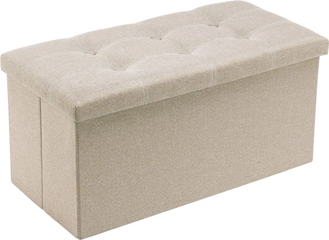 Folding Storage Ottoman Bench Footrest Couch for Living Room 30 inch