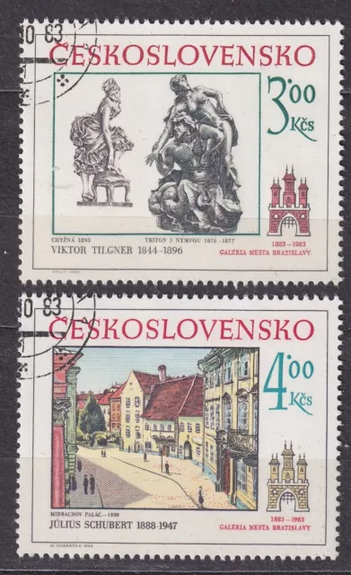 CZECHOSLOVAKIA 1983 SC#2478/79 USED pair, Historical motifs of Bratislava.