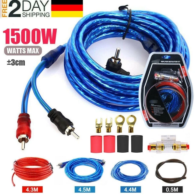 1500W Kabelset Anschluß Endstufe Verstärker Amp Subwoofer Auto Audio