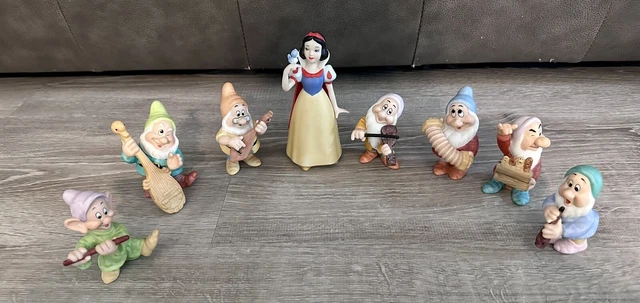VINTAGE DISNEY SNOW White And The Seven Dwarfs Ceramic Figues 90s Sri