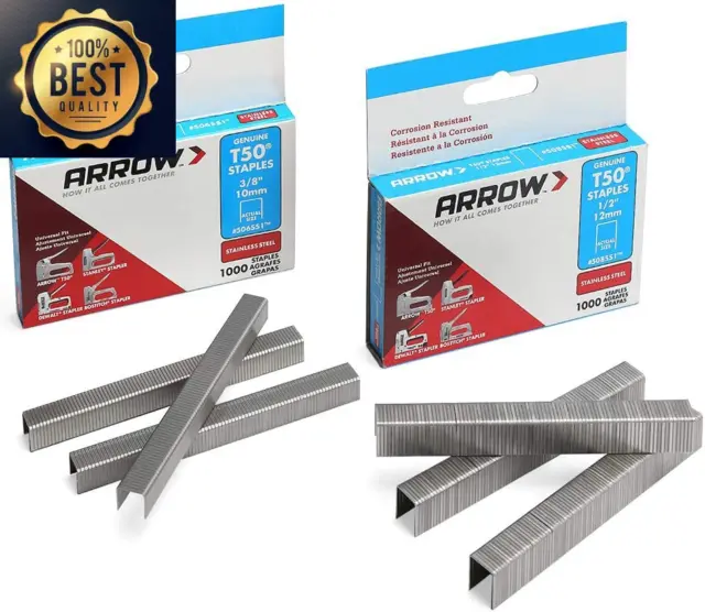 ARROW T50 Stainless Steel Staples Pack Set #508SS1 1/2'' 12Mm and #506SS1 3/8''