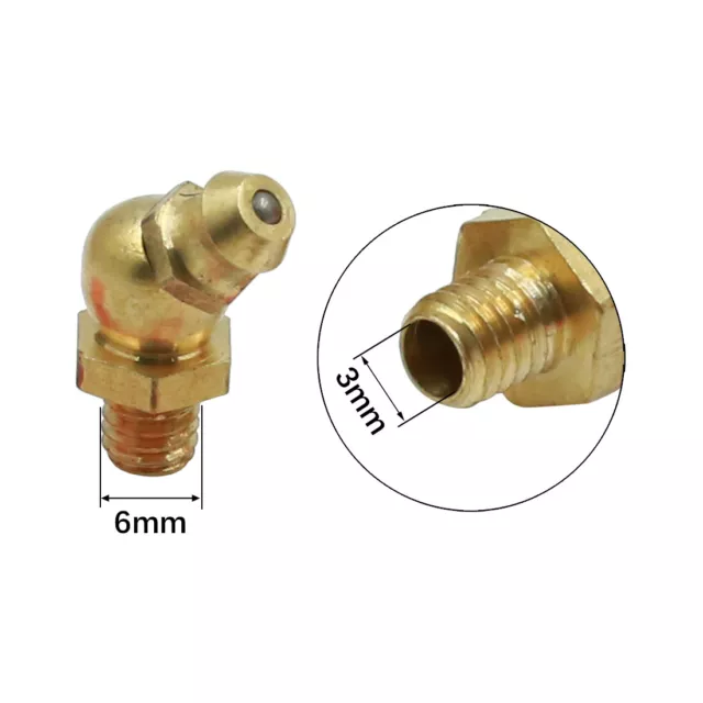 Brass M6 M8 M10 Thread 45 Degree Angle Grease Nipple Fittings Kit for Car 5 Set 3