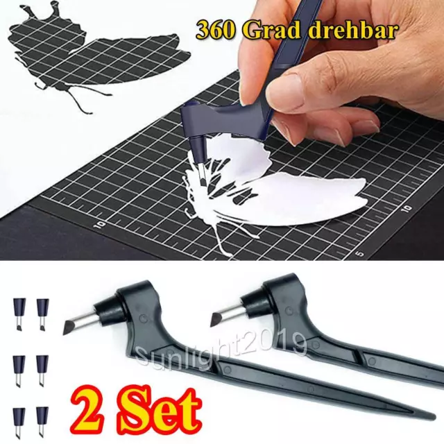 2 Stk Schneide Papier Schneidwerkzeuge mit Werkzeug Craft Messer 360-Grad Klinge