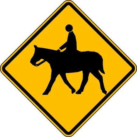 LYLE W11-7-24HA Horse Crossing Pictogram Traffic Sign, 24 in H, 24 in W,