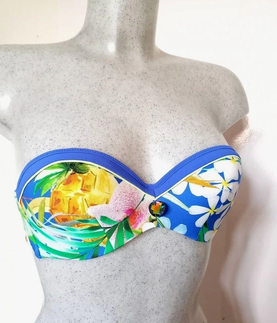 Maillot De Bain 1 Pièce Lise Charmel La Pirate - Taille M, Bonnet C, Rouge Corail/blanc/rose, Neuf Avec étiquettes