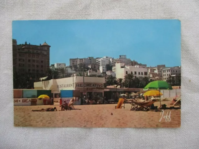 Cpsm Maroc Tanger La Plage Et L'avenue D'espagne