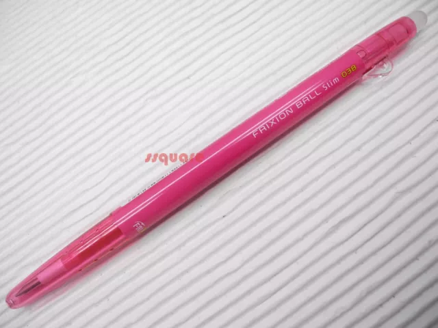 3 x Pilot FriXion Ball Slim 0.38mm Erasable Rollerball Gel Ink Pen, Rose Pink