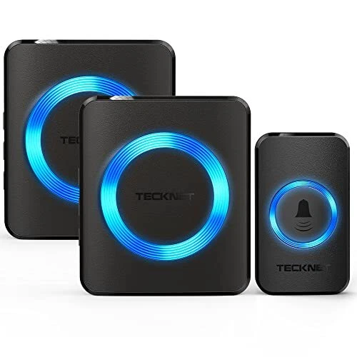 TECKNET Sonnette sans Fil Exterieur Etanche IP65 Étanche Carillon 400 Mètres ...