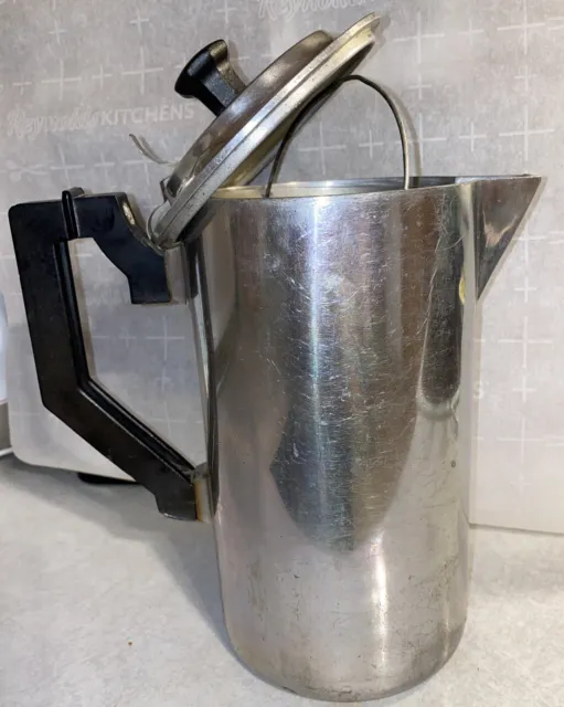 Vintage MIRACLE MAID G2X Pat Pending Cast Alum Stove Top Coffee Pot. Made In USA