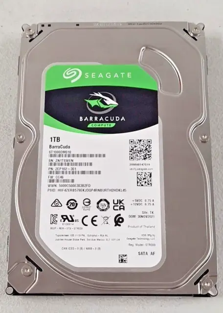 Seagate Barracuda 1TB 7200 RPM SATA Hard Disk Drive HDD ST1000DM010-2EP102