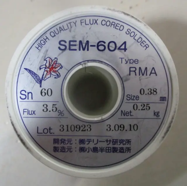 THERESA INSTITUTE SEM-604 RMA Sn60 Size 0.38mm Flux 3.5% 0.25kg