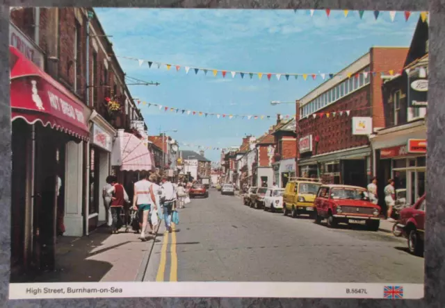 High Street, Burnham-on-sea, Somerset,  England used postcard