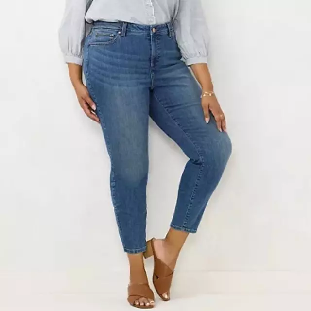 LC Lauren Conrad Blue Super Skinny Mid Rise Skinny Jeans