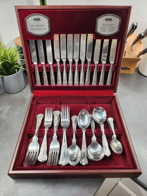 VINERS 88 PIECE Silver Plated Kings Royale Canteen of