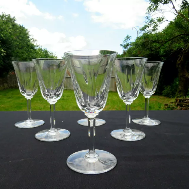 6 verres à vin en cristal de saint louis modèle cerdagne signé H 14 cm