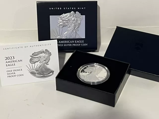 2023-S  AMERICAN SILVER EAGLE PROOF. 1oz FINE SILVER PROOF.  WITH OGP AND COA.