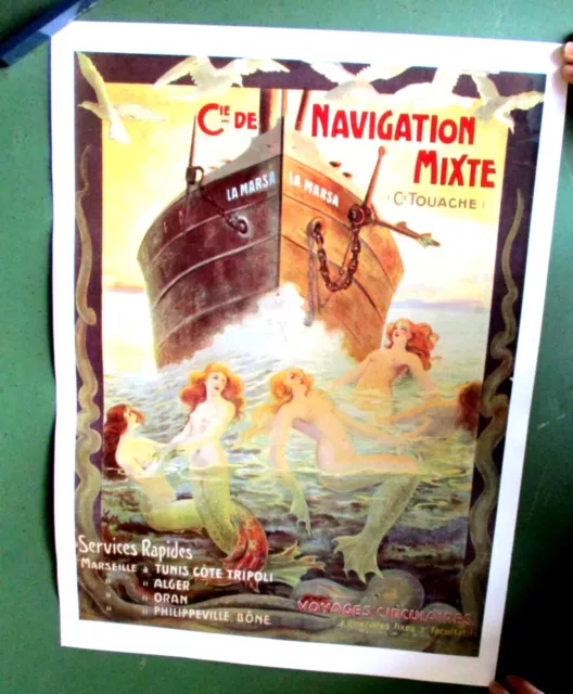 EROTIK NAVIGATION MIXTE SCHIFFAHRT altes Plakat ca 1950/1960 Werbung-Reklame Dek