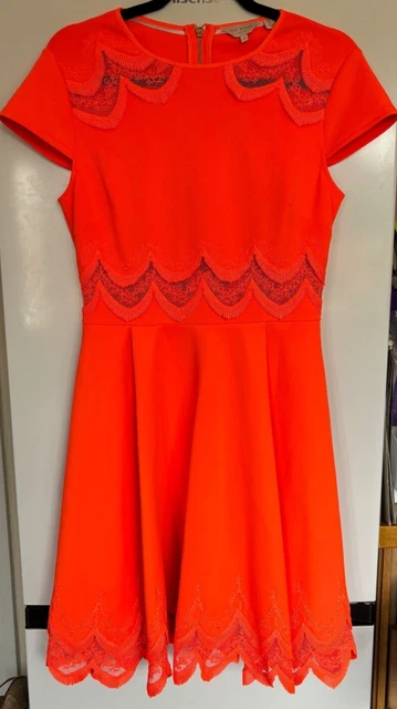 ted baker orange skater dress NWT Ted Baker Women's SizeU.S. 11-13 Jacquard