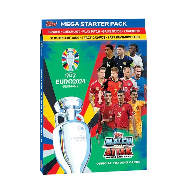 2024 TOPPS UEFA Euro Cup Match Attax Starter Pack Album + 24 Cards 29.