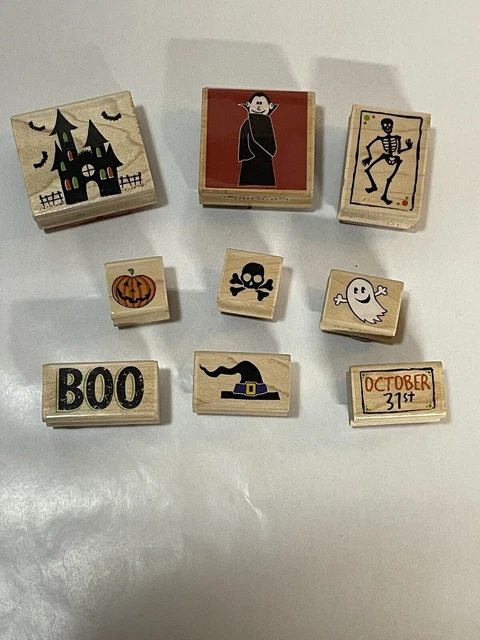 Lot Of STAMPS RUBBER Katie & Co Studio G Hampton HALLOWEEN EUC! 👻 ☠️ 🎃 Spooky
