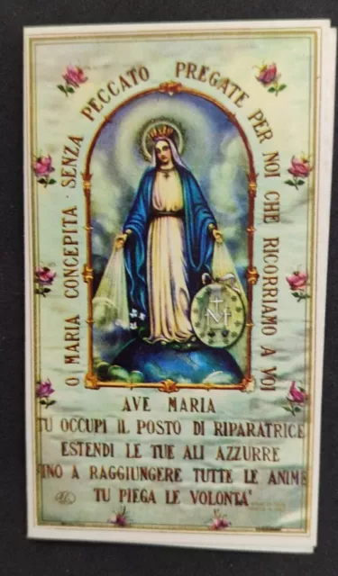 Santino MARIA CONCEPITA SENZA PECCATO- Medaglia Miracolosa Con Preghiera