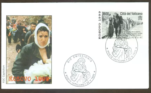 Vatican City Sc# 1117, Kosovo 1999 on First Day Cover