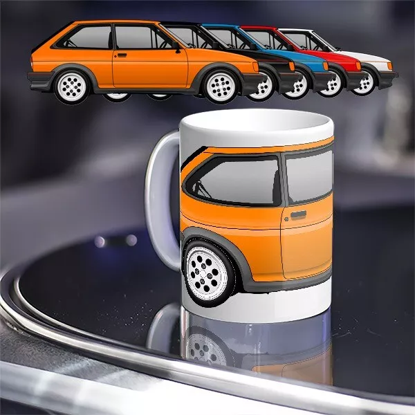 Large Mug - Ford Fiesta XR2 Mk2 Hot Hatch Retro Fast Ford Various Colours