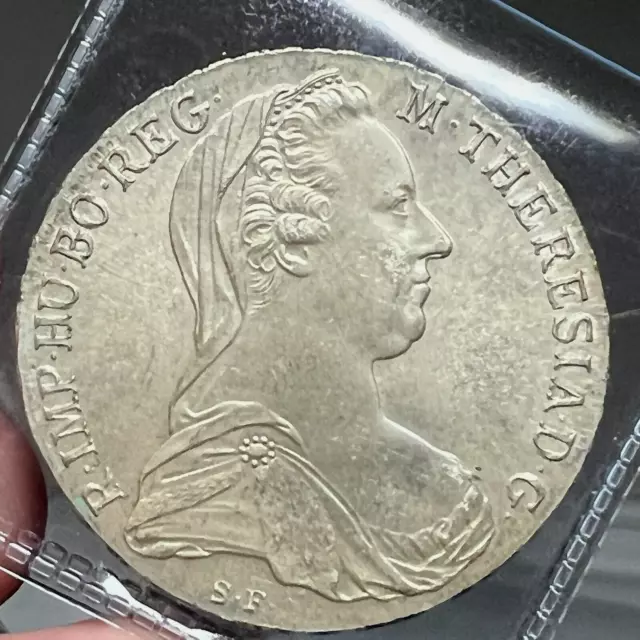 1780 Austria Silver Maria Theresa Restrike Thaler Crown Brilliant Uncirculated