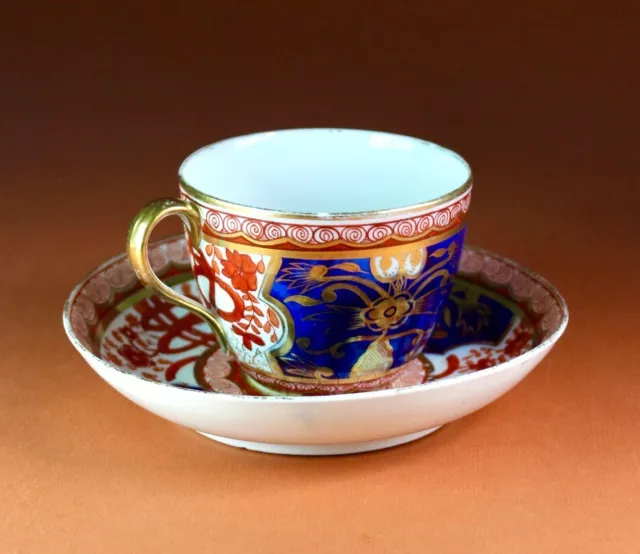 Coalport Porcelain Cup and Saucer Dollar Pattern 1810