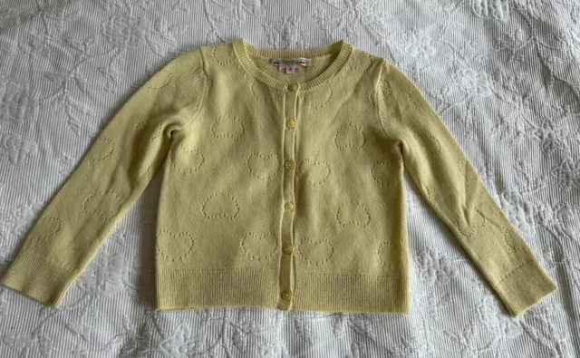 Cardigan cashmere in rilievo cuore giallo bonpoint 4 anni