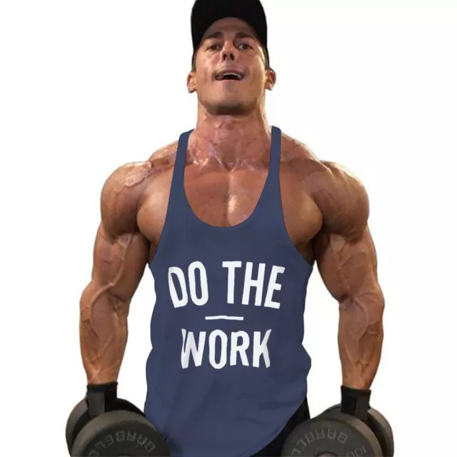 MEN GYM TANK Top Muscle Workout Sleeveless Shirt Bodybuilding Sport ...