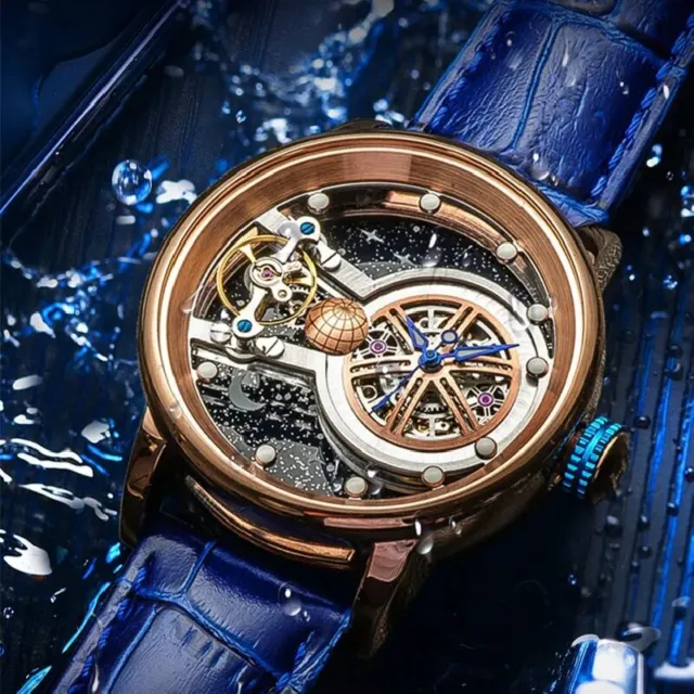 Starry Sky Watch For Men Mechanical Wristwatches Luxury Earth Theme Prestigous