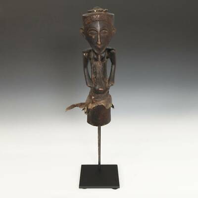 African Male Fetish Figure Wood Iron Hide Songye Drc Central Africa 20Th C.