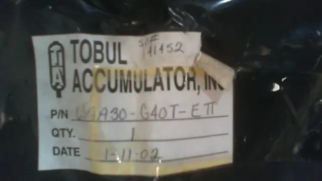 Tobul Accumulator 6.7A30-G40T-ETT Seal Kit - New in Box