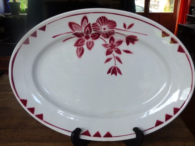 Ancien Plat Rond émaillé Rouge Bordeaux – Vintage Et Déco Pour Cuisine Au Gaz